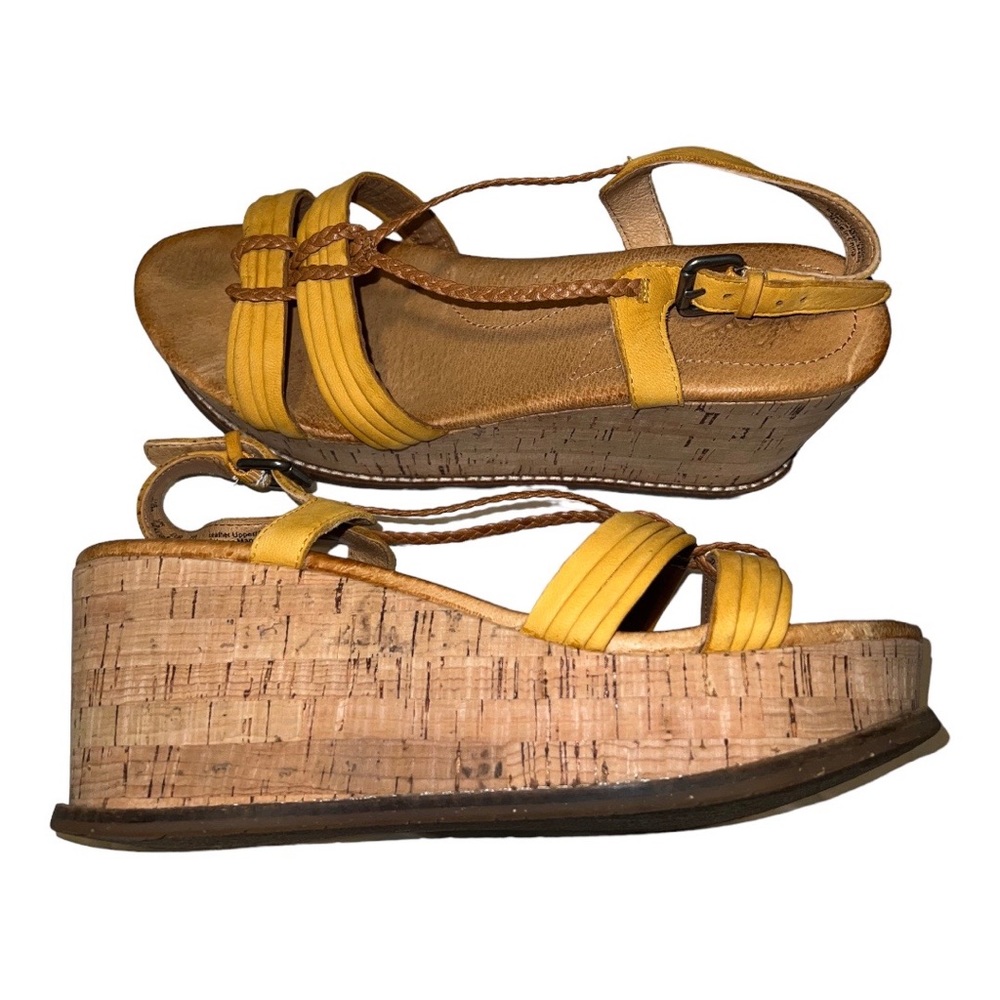 Naya Nalisha yellow/brown platform wedge sandals